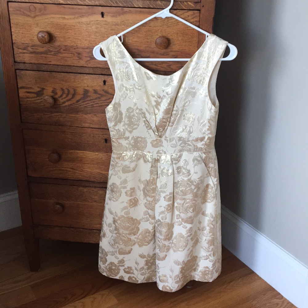 Kate spade gold and cream dress